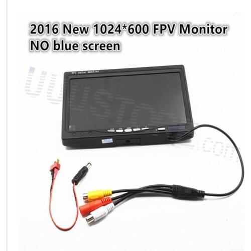 2016 New NO blue 7"FPV LCD Color 1024 x 600 FPV Monitor Video Screen 7 inch for Rc Multicopter Ground Station ZMR250 QAV280