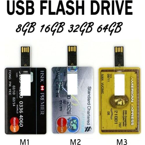 New USB Flash Drive 4GB 8GB 16GB 32GB 64GB 128GB Bank Cool Credit VIP Card Pen drive Memory Usb Stick Pendrive Flash Drive