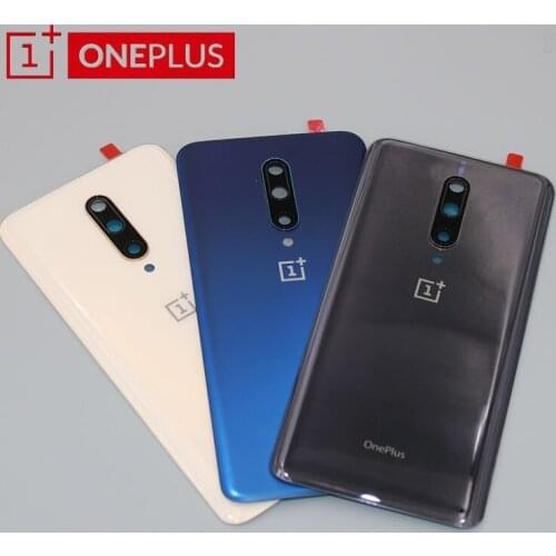Original Rear Housing For Oneplus 7 Pro One Plus 7Pro Glass Back Cover Repair Replace Battery Door Case + Logo +Camera Lens Glue