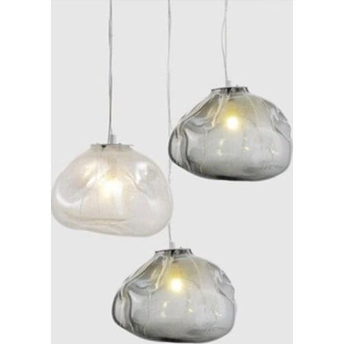 Post-modern Hand-blown Glass Pendant Lights Embossed Art Designer Hanging Lamp Dining Room Bedroom Living Room Lighting Fixtures