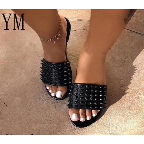 Summer Sandals Women Bling Sandals Ladies Rivets Sandalias Flats Gladiator Sandals Women Beach Shoes Female Sandalia Feminina