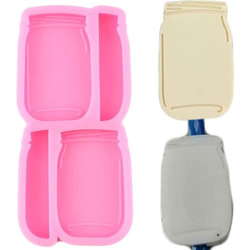 Mason Jar Straw Topper Silicone Mold DIY Wine Bottle Keychain Epoxy Resin Moulds Candy Chocolate Fondant Cake Decorating Tools