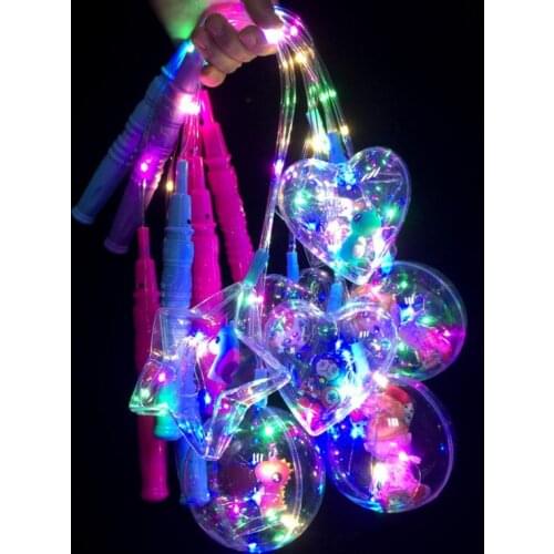 Led flashing lantern kids festive glowing toy wedding birthday decoration Glow Party clear heart star luminous atmosphere props