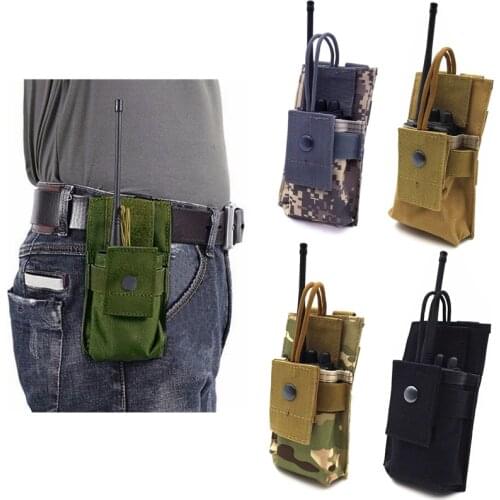 Tactical Military Walkie Talkie Waist Bag Holder Waterproof Nylon Molle Phone Bags Portable Hunting Pouch 5 Color
