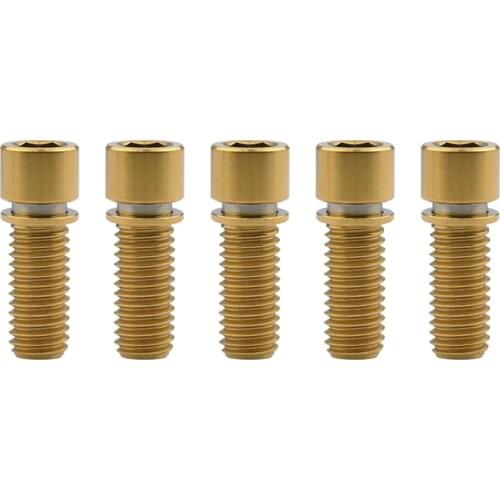 5Pcs M7 x 20 25mm Titanium Ti Bolt Cylindrical Head Inner hexagon Screws with Washer Bike Screw Bike Accessories