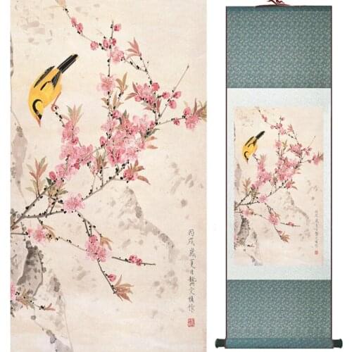 Home Office Decoration Chinese scroll painting birds painting Chinese wash painting Printed painting 052311