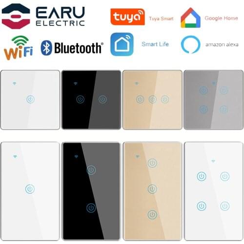 EU/US 1-4 Gang WiFi Bluetooth Smart Timer Touch The Aluminum Frame Switch Remote Control TUYA APP Smart Life Alexa Google Home