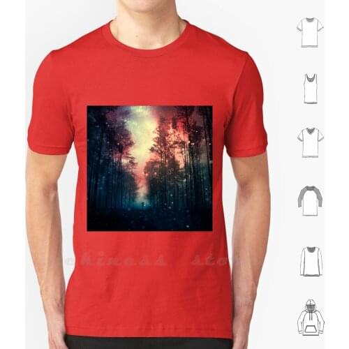 Magical Forest Ii T Shirt 6xl Cotton Cool Tee Landscape Scenery Fine Art Popular New Colorful Cool Sky Stars Night Nature