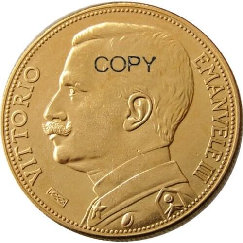 1926 Italy 100 Lire Gold Plated Copy Decorate Coin