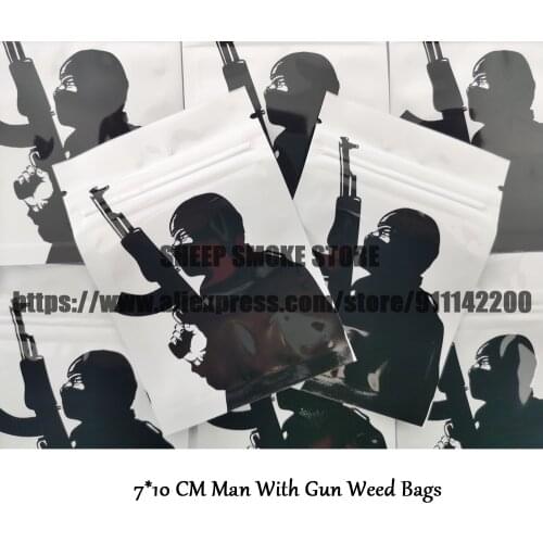 7*10 CM COOL MAN Weed Bags For Storing Tobacco Plastic Herb Package Custom Logo Smoking Accessories