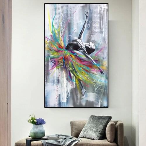 Abstract Graffiti Ballet Girl Canvas Painting Dancer Girl Painting Prints Wall Poster Modern Picture Bedroom Home Decor Cuadros