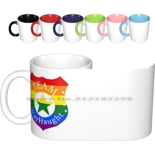 Team Wayhaught Badge From Wynonna Earp-Rainbow Ceramic Mugs Coffee Cups Milk Tea Mug Wayhaught Wynonna Earp Nicole Haught