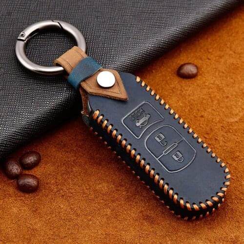 Genuine Leather Handmade Smart Car Key Case Cover Bag For Mazda 3 6 CX-3 CX-4 CX-5 CX7 CX-9 RX8 Axela ATENZA