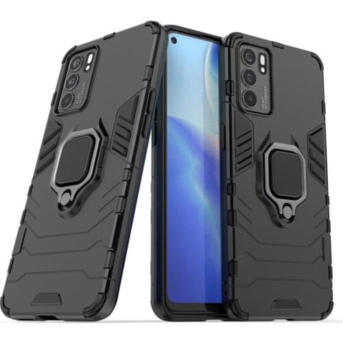 For OPPO Reno6 Case Ring Holder Shockproof Armor Bumper Housings Back Cover For Reno6 5G Phone Cases For OPPO Reno6 5G Funda