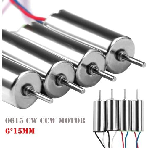 4pcs 0615 2CW 2CCW Motor Low Noise Low Starting Voltage Inductrix Tiny Coreless For Axis Aircraft Model Aircraft (6x15mm)