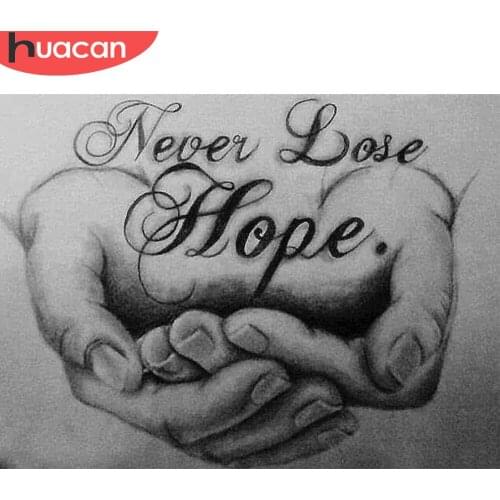 HUACAN 5D DIY Diamond Painting Hand Text Home Decoration Full Drill Square Embroidery Picture Handcrafted Art Kits