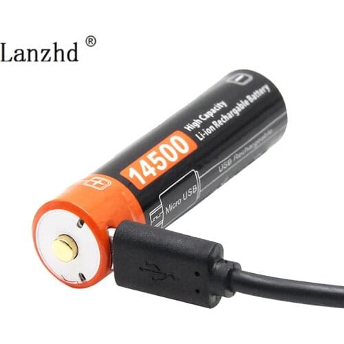 ICR14500 14500 750mAh 3.7v rechargeable li ion Batteries led flashlight Flat Top Battery