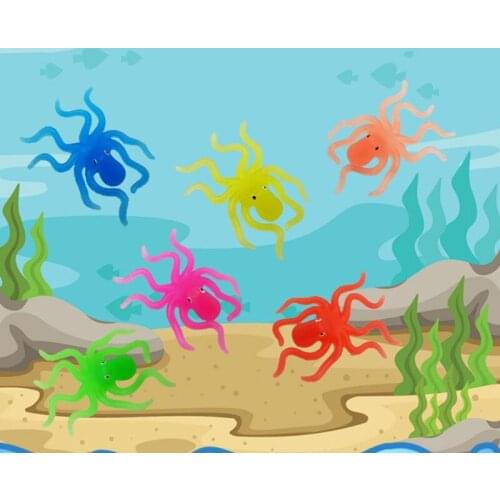 Octopus Toys for Babies Bath Time Solid Color Soft Rubber Does Not Fade Can Float on the Water with No Peculiar Smell