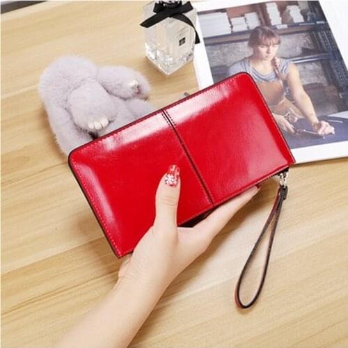 Ladies Coin Purse with Soft Leather Women Long Wallets Zipper Clutch for Girls Mini Card Holder Cell Phone Pocket monedero mujer