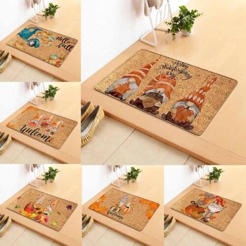 Thanksgiving Doormat Harvest Festival Welcome Home Front Door Bottom Non-slip Carpet Indoor Outdoor Non-slip Front Door Mat