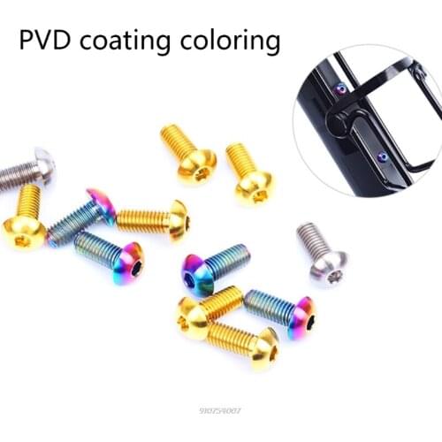2pcs / box Road Mountain Titanium Alloy Bicycle M5x12 Water Bottle Cage Fixing Bolts Air Pump Holder Bracket Fixing Wholesales