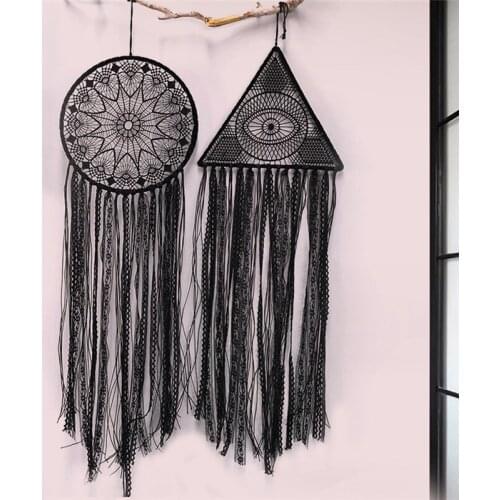Nordic Style Dream Catcher Black Tassel Home Decor Wall Hanging Girls Kids Children Gifts Room Decoration Handmade Long Tassel