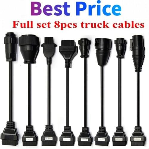 Best Truck cables OBD OBD2 Full Set 8 Truck Cables of Truck for delphis vd ds150e cdp WOW CDP Parts Truck OBD II scanner cable