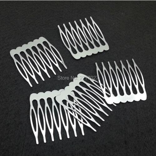 12pcs/lot 7 teeth Metal comb with 40*33mm,High quality Plated with none nickle and none lead Hair Comb,DIY Hair accessories