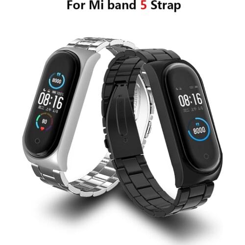 Metal Bracelet Strap For XiaoMi Mi Band 5 Strap Smart Watch Band Mi Band 5 Strap Bracelet Pulseira Miband 5 Strap