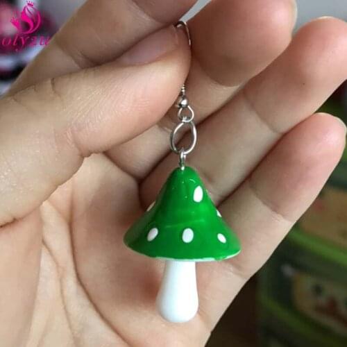 Fashion Small Female Earrings Sweet and Cute Simulation Mushroom Earrings Long Pendant Pendant Earrings Jewelry Accessories Gift