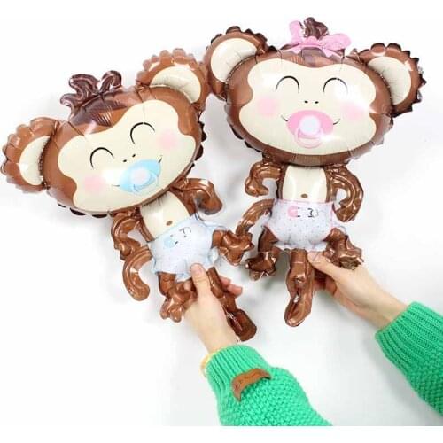 New arrival 100pcs 16inch Mini Baby shower monkey Foil balloons party decoration children birthday cartoon air ballons wholesale