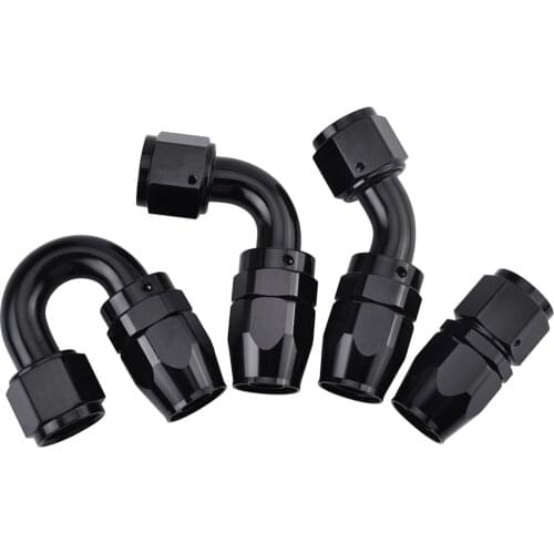 New Oil Fuel Swivel Aluminum Straight Elbow Hose End Oil Fuel Gas Hose Line AN4/AN6/AN8/AN10/AN12 Black Apply to cars with turbo