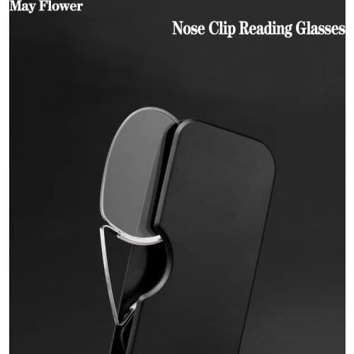 Sighttoo Pince-nez Nose Clip Mini Glasses For Women No Arm TR Glasses for Men Reading Glasses Nose Reader Glasses with Case +1.5