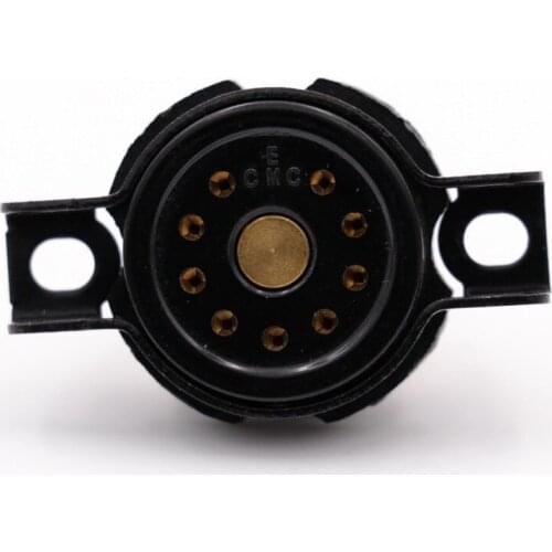 Original CMC Bakelite Small 9 Pin Electronic Tube Socket 9PIN Gold Plated Foot 12AX7 ECC83 6922