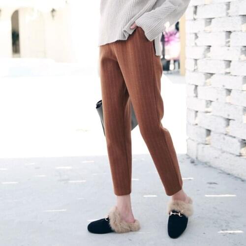 Autumn Woollen Cloth Winter Maternity Clothes Pregnant Woman Pants Elastic Waisted High Abdominal Support