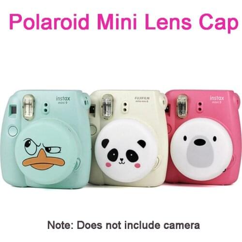 Suitable for Polaroid Instax Fujifilm Camera Cute Lens Cover Mini 8 / 9 Lovely Silicone Lens Protector Accessories with Lanyard