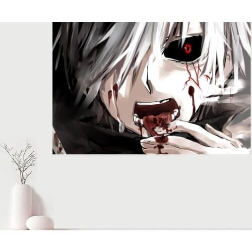 Custom Canvas Wall Decor Tokyo Ghoul Canvas Poster Cloth Wall Fabric Posters And prints Home Decor Painting