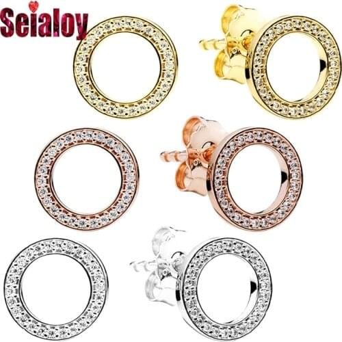 Simple Fashion High Quality Luxury European Brand Stud Earrings Round Elegant Earrings For Women Men Girls Couples Jewelry Gift