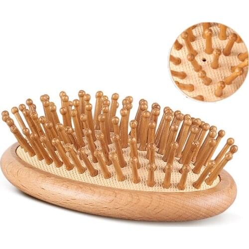 Hair Brush Comb wood Airbag comb Egg Round Shape Soft Styling Tools Hair Brushes Detangling Comb Salon Hair Care Comb For Travel