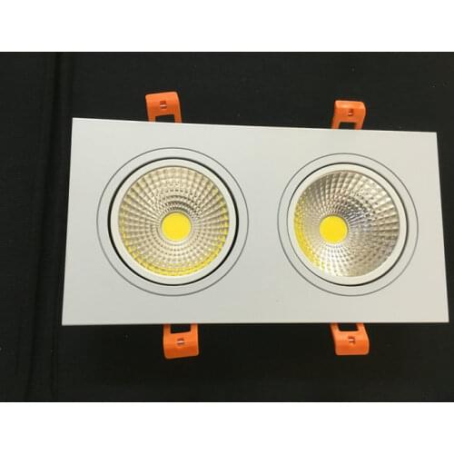 4pcs 2*7w 85-265v 110v 220v Recessed Double Head Cob Led Downlight Led Spot Light Led Ceiling Down Light Lamp