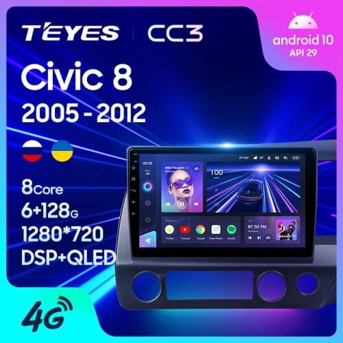 TEYES CC3 For Honda Civic 8 FK FN FD 2005 - 2012 Right hand driver Car Radio Multimedia Video Player Navigation stereo GPS Android 10 No 2din 2 din dvd