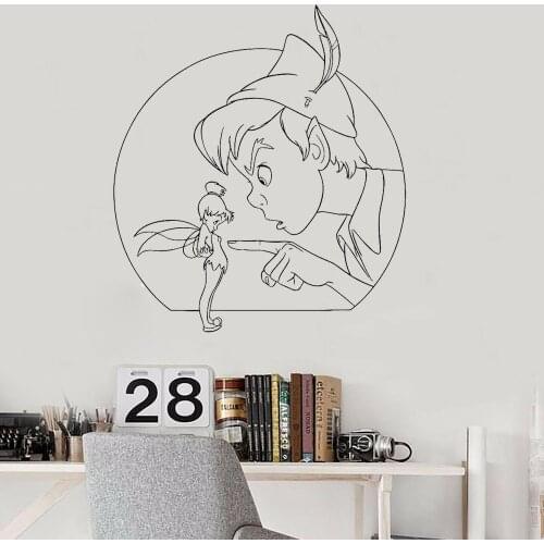 Bedroom Decoration Peter Pan Wall Stickers Home Decor Fairy Magic Wall Decals Cartoon Playroom Sticker B624