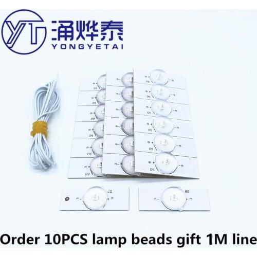YYT 10PCS General direct type 3V 6v lamp beads repair commonly used LCD TV LED backlight lamp beads modificationfor 32-65 inch
