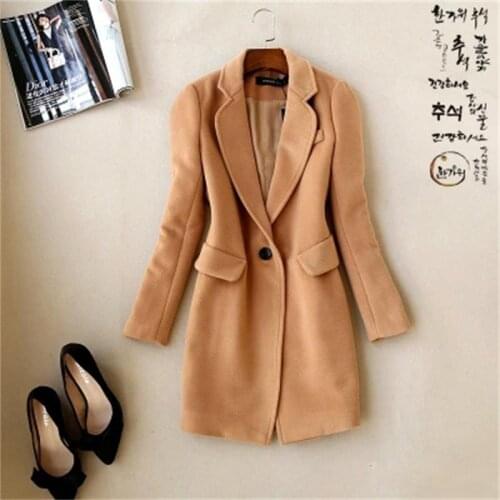 Ms. Blazers Jackets Autumn New fashion Slim models long-sleeved woolen jacket woolen coat women