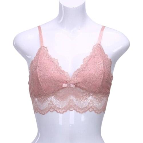 Sexy Woman Bra Floral Lace Bra Wire Free Bralette Lingerie Female Seamless Unpadded Brassiere Intimates s-xl