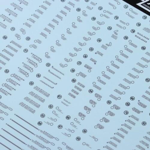 1 Pc Decal Water Slide Decal Paste Sticker For Bandai PG 1/60 Gundam Model