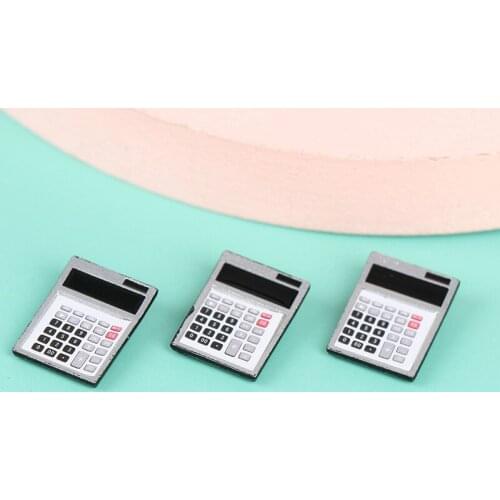1Pc 18*12mm 1/12 Dollhouse Miniature Metal Electronic Calculator Simulation Furniture Toys