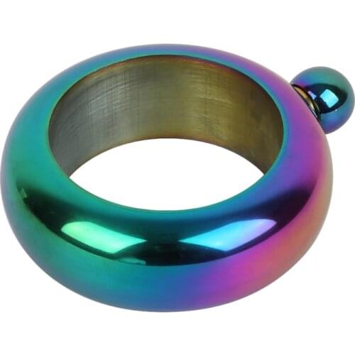 1pcs Portable Stainless Steel 3.5 Ounce Round Bracelet Fashionable Metal Hip Flask Pocket Wine Bottle Household Kitchen Products