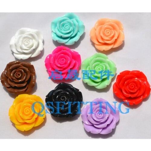 10pcs/lot Cellphone Decoration Resin Beads,Mix Color,Big Size Cartoon Rose,45MM Resin Accessory