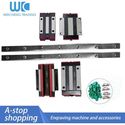2pcs HR25 Square Linear Guide rails HGR25 100mm-1150mm+4pcs HGH25HA /flang HGW25HA block CNC Router Engraving for cnc parts